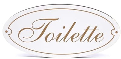 Ovale Toiletdeurenbord 15 x 7 cm - Decoratieve Deurborden, Naamplaten voor Thuis, Zelfklevend Houten Bord voor Deur