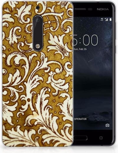 Back Cover voor Siliconen Hoesje Nokia 5 Barok Goud