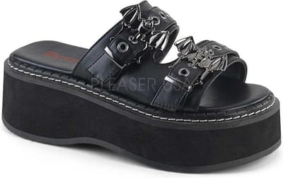 DemoniaCult - EMILY-100 Slippers - US 6 - 36 Shoes - Zwart