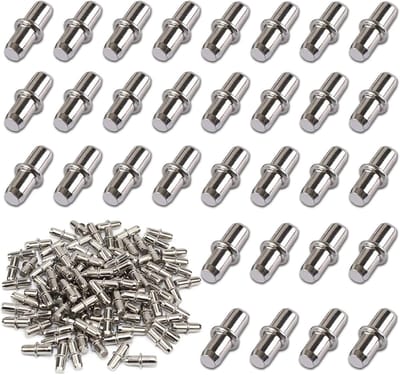 Vloersteunen voor metalen planken, diameter 5 mm, 100 stuks, zilver, ideaal voor opslag en organisatie