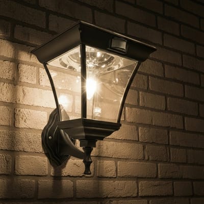 Solar wandlamp buiten 'London' - Met bewegingssensor - IP44 - Warm wit licht (3000K) - 200 lumen - Tuinverlichting op zonne-energie