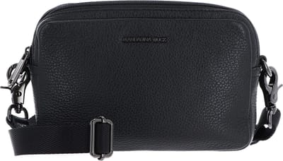 MANDARINA DUCK Leren Schoudertas Mellow Leather Crossbody Camera Bag Nero Zwart