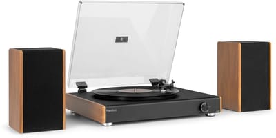 Retro Platenspeler - Audizio RP335BB - Platenspeler met boxen - Bluetooth - Voor alle LP’s - Bamboe