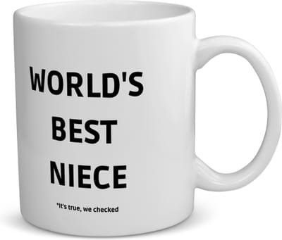 Akyol - world's best niece it's true we checked koffiemok - theemok - Nicht - werelds beste nicht - verjaardag - cadeautje voor nicht - nicht artikelen - kado - geschenk - 350 ML inhoud
