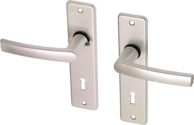 Wovar Deurkruk met schild aluminium blokmodel SL72 | Per Set