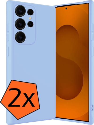 Hoes - 2 Stuks - Geschikt voor Samsung Galaxy S25 Ultra - Sterk & Shockproof - Case Siliconen - Back Cover - Telefoon Hoes - Lichtblauw