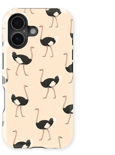 Safari Tough Case geschikt voor iPhone 17 | Premium hoesje met Safari Dieren Design | Geschikt voor Mag | Dieren Print Backcover geschikt voor iPhone 17 Struisvogel