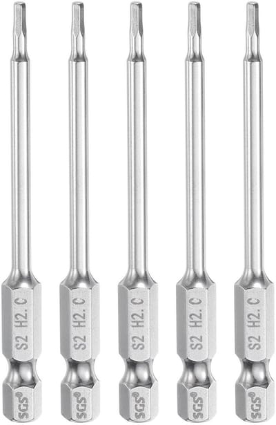 Dailygoods - 5-delige Allen Bit Set - 2 mm, Magnetisch, S2 Staal