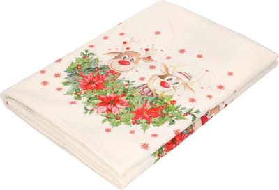 Kerst tafelkleed/tafellaken - met rendieren print - 140 x 250 cm - polyester
