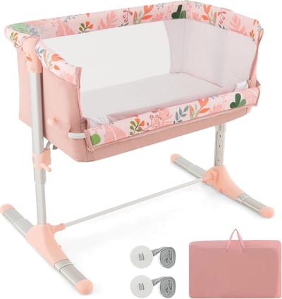 2-in-1 Bijzetbed en Babybed - Verstelbare Reisbed met Draagtas en Matras