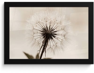 Poster in lijst - Fotolijst 30x20 cm - Posters - Paardenbloem - Minimalistisch - Wit - Posterlijst zwart - Decoratie - Wanddecoratie woonkamer - Muurdecoratie slaapkamer