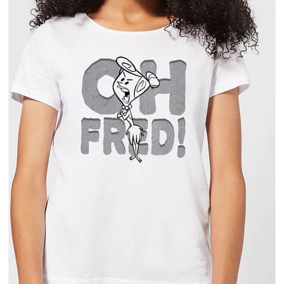 The Flintstones Oh Fred! Women's T-Shirt - White - XS