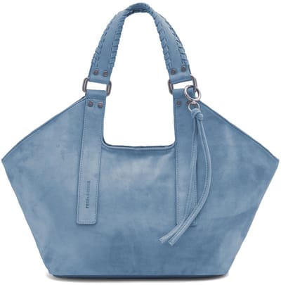 FREDsBRUDER Leren schoudertas Whipstitch Soul Collection Shopper Aqua Lichtblauw