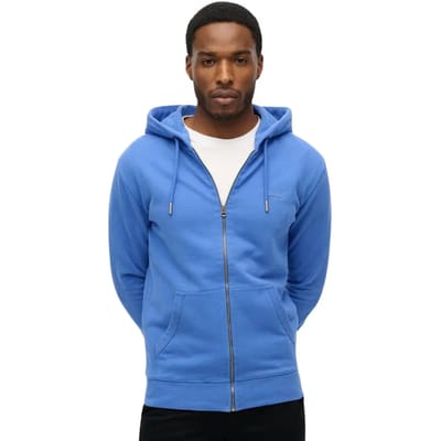 Superdry - Essential Logo Half Brushed Zip Hoodie - Heren - Hoodies