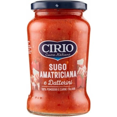 Cirio tomatensaus met spek Sugo Amatriciana Datterini Italiaans 350g