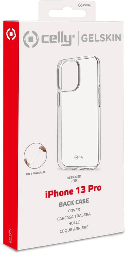 Celly Gelskin Siliconen hoesje - Geschikt voor Apple iPhone 13 Pro - TPU Back cover - Transparant