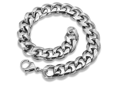 Amanto Armband Bawar - 316L Staal - Cuban Schakel - 13mm - 22cm