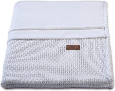 Baby's Only Gebreid baby dekbedovertrek ledikant - baby deken Robust - Wit - 100x135 cm