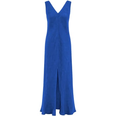 V-hals Jurk met Splitzoom Dames Haris Cotton Essentials