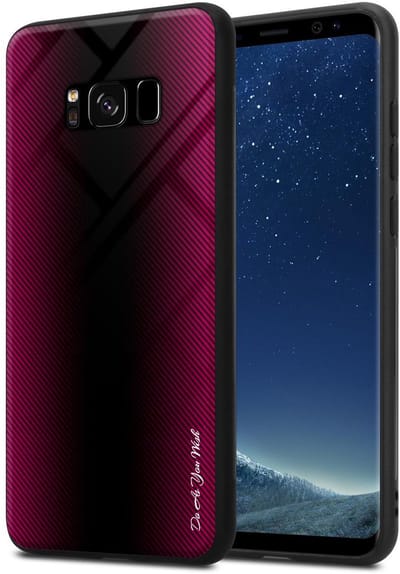 Cadorabo Hoesje geschikt voor Samsung Galaxy S8 in PAARS ROZE - Beschermhoes gemaakt van TPU silicone Case Cover en achterkant van gehard glas