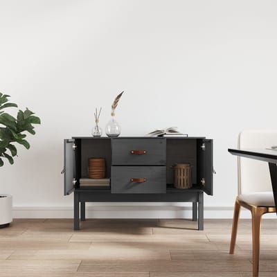 vidaXL - Dressoir - 110x40x78 - cm - massief - grenenhout - grijs
