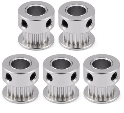 Dailygoods- Katrol 5 Stuks - Aluminium Timing Katrol 20 Tanden - Boring Diameter 5mm/8mm - Voor 3D Printer - Duurzaam - Totale Hoogte 16mm - Timing Pulley