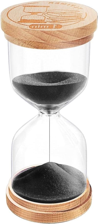 Zandloper 1 minuut - Zandklok Timer - Tijdbeheer Spelletjes - Onbreekbaar Acryl Glas - 94 x 18 cm - Zwart