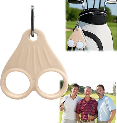 Golfbal Zak Houder - Opbergtas - Golf Accessoires - Draagbare Golfbal Opbergtas - Handig Cadeau Geschenk voor Golfers - Beige