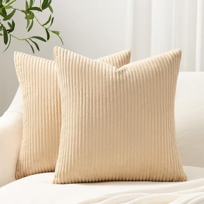 NTHProducts - Cushion Covers - Set van 2 - Zacht en milieuvriendelijk - Khaki - Fluweel - Geschikt voor woonkamer en slaapkamer - 40x40cm