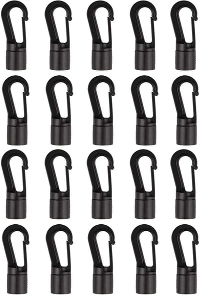 Allecto - Elastisch koord eindhaak - Bootaccessoires - Zwart - Kayak - Kano - Voor buiten - Voor watersport - Blauw - 8mm schokkoord