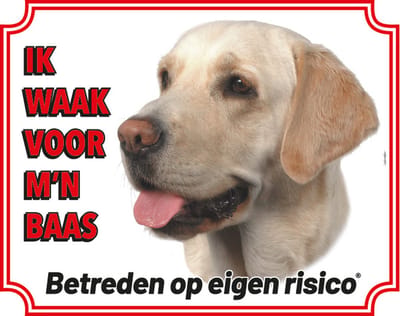 Waakbord 02 Labrador Blond 20x25cm