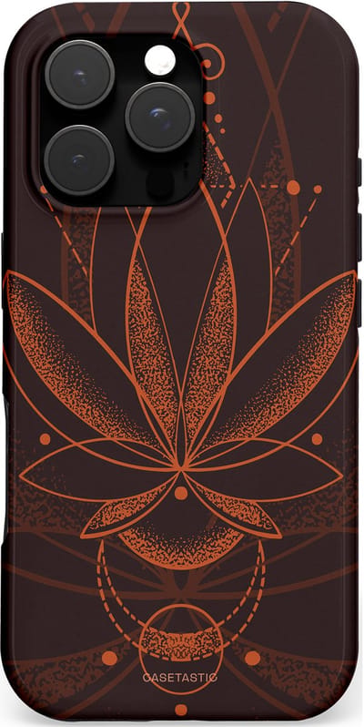 Casetastic hoesje geschikt voor Apple iPhone 16 Pro - MagSafe - Dubbellaagse bescherming - Lotus Groei - Fashion Case - Zwart Bruin