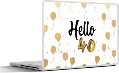 Laptop sticker - 11.6 inch - Ballonnen - 40 jaar - Goud - 30x21cm - Laptopstickers - Laptop skin - Cover