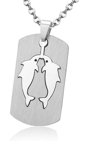 Montebello Ketting Vissen - 316L Staal - Horoscoop - 50x22mm - 50cm
