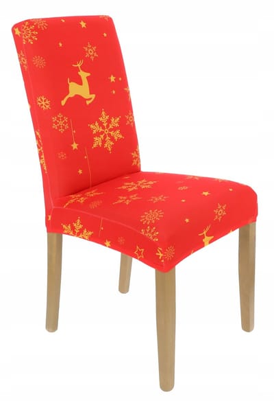 Ubieramy-meble - Elastische Stoelhoes - Rode Kerstpatronen