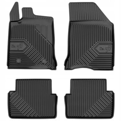 Frogum No.77 - Automatten set - Geschikt voor Renault Laguna II 2001-2007 - 3D TPE Rubber - 4-delig - Hoogte 4cm - Zwart