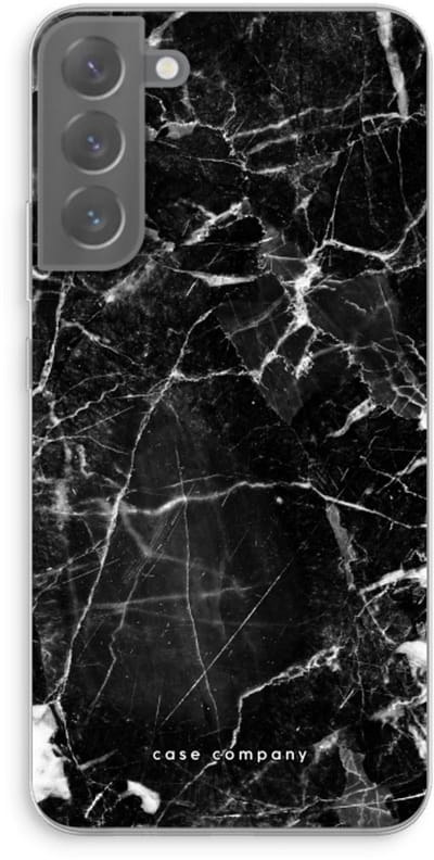 Case Company® - Hoesje geschikt voor Samsung Galaxy S22 Plus hoesje - Zwart Marmer - Soft Cover Telefoonhoesje - Bescherming aan alle Kanten en Schermrand