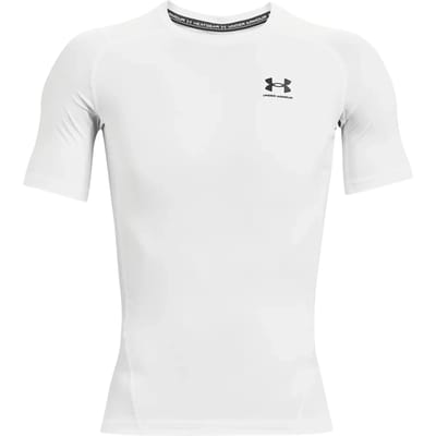 Under Armour HeatGear Short Sleeve Compression T-Shirt - Wit- Heren, Wit M