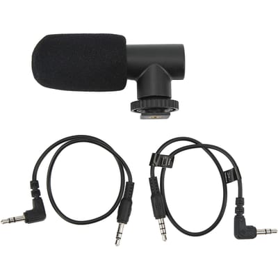 Microphone de Caméra Prise Jack 3,5 mm Suppression de Bruit Microphone Universel pour Téléphone Mobile pour Interviews Vidéo