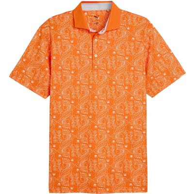 Puma Heren Royal Crest Pique Golf Poloshirt (Oranje)