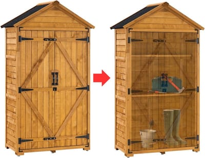 MKSS® Tuinkast Hout - Tuinkist - Tuinkasten voor Buiten - Tuinberging - Tuinhuisje - 50x90x180cm