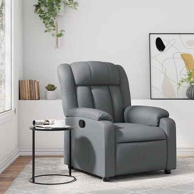 vidaXL - Fauteuil - verstelbaar - kunstleer - grijs