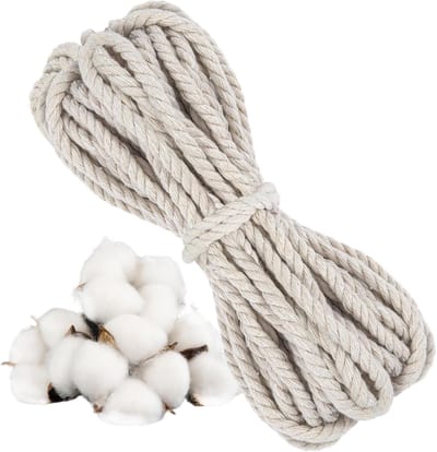 Katoenen Touw van 10 m, 6 mm Dikke Koord voor Macramé, DIY Projecten en Decoratie, Ideaal voor Wanddecoraties en Plantenhangers