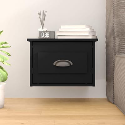 Wandnachtkastjes - Zwevend kastje - Slaapkamer opbergen - Met lade - 415 cm - Zwart