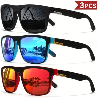 3-delige UV400 Unisex Sport Zonnebril Set voor Dames Heren Buiten Fietsen Vissen Off Road Fiets Zonnebrillen blue