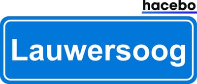 Hacebo - Plaatsnaam Sticker - 29x10 CM - Lauwersoog sticker - Verkeersborden sticker - grappige cadeaus - Lauwersoog