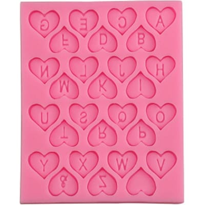 Hartvorm Letters Cake Bakken Koekje Chocolade Suikerpasta Voedsel Siliconen Vorm Bakvorm pink
