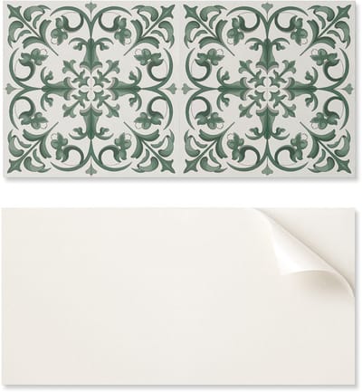 Bedrukt vinyl wandpaneel voor de eetkamer, 100x50 cm, met plantenpatroon en bloemenmotief.