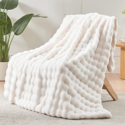 Zachte en Pluizige Deken 100 x 160 cm – Imitatiebont en Flanel – Perfect voor Bank, Bed en Slaapkamer