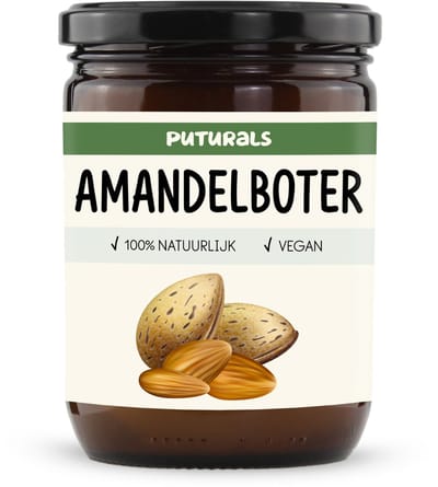 Puturals Amandel Boter 100% Natuurlijk - 500ml - Amandel Boter bevat Vitamine E - Natuurlijk Alternatief voor Bodylotion, Body Butter of Amandelolie - Verzorgt en Hydrateert